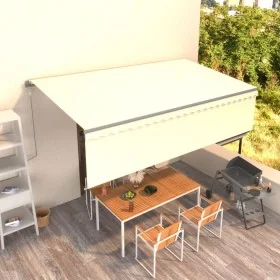 Toldo retráctil automático con persiana crema 5x3 m de , Toldos - Ref: Foro24-3069467, Precio: 527,18 €, Descuento: %