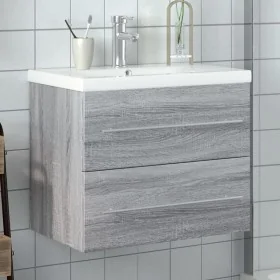 Mueble de baño con lavabo integrado gris Sonoma de , Tocadores de baño - Ref: Foro24-3278774, Precio: 196,92 €, Descuento: %