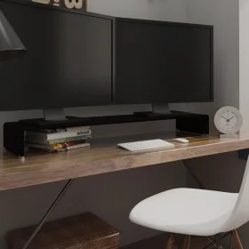 Soporte para TV/Elevador monitor cristal negro 120x30x13 cm de , Muebles TV - Ref: Foro24-244141, Precio: 126,55 €, Descuento: %