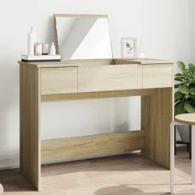Tocador con espejo color roble Sonoma 100x45x76 cm de , Tocadores para dormitorios - Ref: Foro24-840697, Precio: 107,77 €, De...