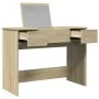Tocador con espejo color roble Sonoma 100x45x76 cm de , Tocadores para dormitorios - Ref: Foro24-840697, Precio: 107,77 €, De...