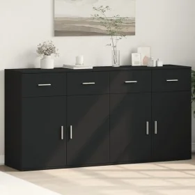 Aparadores 2 unidades madera de ingeniería negro 79x38x80 cm de , Aparadores - Ref: Foro24-3276617, Precio: 208,85 €, Descuen...