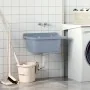 Fregadero lavabo de pared resina gris 60x40x28 cm de , Fregaderos - Ref: Foro24-4002798, Precio: 88,21 €, Descuento: %
