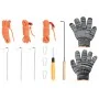 Estufa leña de tienda con chimenea patas plegables acero negro de , Chimeneas - Ref: Foro24-4005748, Precio: 148,39 €, Descue...