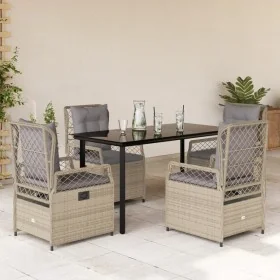 Set comedor de jardín 5 pzas con cojines ratán sintético beige de , Conjuntos de jardín - Ref: Foro24-3263008, Precio: 522,38...