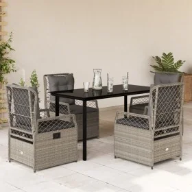 Set comedor de jardín 5 pzas cojines ratán sintético gris claro de , Conjuntos de jardín - Ref: Foro24-3263036, Precio: 524,6...