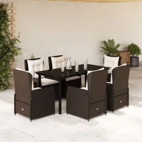 Set comedor de jardín 7 pzas con cojines ratán sintético marrón de , Conjuntos de jardín - Ref: Foro24-3262851, Precio: 742,1...