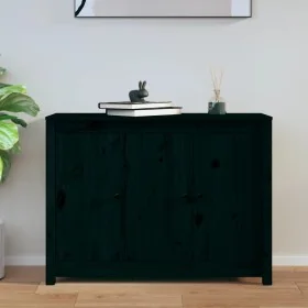 Aparador de madera maciza de pino negro 100x35x74 cm de , Aparadores - Ref: Foro24-814563, Precio: 153,48 €, Descuento: %