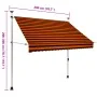Toldo manual retráctil naranja y marrón 200 cm de , Toldos - Ref: Foro24-145836, Precio: 76,25 €, Descuento: %