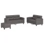 Juego de sofás con cojines 3 piezas cuero sintético gris de , Sofás - Ref: Foro24-3202369, Precio: 501,30 €, Descuento: %