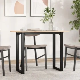 Mesa de comedor marco O madera maciza pino y acero 100x50x75cm de , Mesas de cocina y de comedor - Ref: Foro24-3282675, Preci...