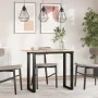 Mesa de comedor marco O madera maciza pino y acero 100x50x75cm de , Mesas de cocina y de comedor - Ref: Foro24-3282675, Preci...