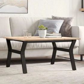 Mesa de centro marco Y madera maciza pino y acero 80x80x45 cm by , Kitchen and dining tables - Ref: Foro24-3282707, Price: 80...