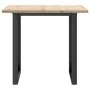 Mesa de comedor marco O madera maciza pino y acero 80x80x75,5cm by , Kitchen and dining tables - Ref: Foro24-3282739, Price: ...