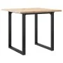 Mesa de comedor marco O madera maciza pino y acero 80x80x75,5cm by , Kitchen and dining tables - Ref: Foro24-3282739, Price: ...