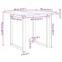 Mesa de comedor marco O madera maciza pino y acero 80x80x75,5cm by , Kitchen and dining tables - Ref: Foro24-3282739, Price: ...