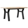 Mesa de centro marco Y madera maciza pino y acero 80x50x40,5 cm by , Kitchen and dining tables - Ref: Foro24-3282772, Price: ...