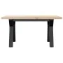 Mesa de centro marco Y madera maciza pino y acero 80x50x40,5 cm by , Kitchen and dining tables - Ref: Foro24-3282772, Price: ...