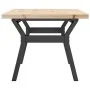 Mesa de centro marco Y madera maciza pino y acero 80x50x40,5 cm by , Kitchen and dining tables - Ref: Foro24-3282772, Price: ...