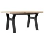 Mesa de centro marco Y madera maciza pino y acero 80x50x40,5 cm by , Kitchen and dining tables - Ref: Foro24-3282772, Price: ...