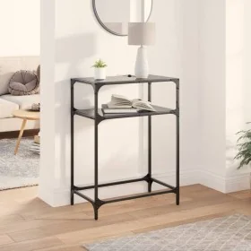 Mesa consola con superficie de vidrio negro acero 60x35x81 cm by , console tables - Ref: Foro24-846023, Price: 48,40 €, Disco...