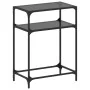 Mesa consola con superficie de vidrio negro acero 60x35x81 cm by , console tables - Ref: Foro24-846023, Price: 48,40 €, Disco...