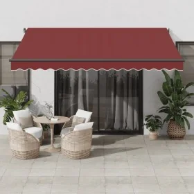 Toldo retráctil automático con LEDs color burdeos 400x350 cm by , Awnings - Ref: Foro24-3215001, Price: 936,70 €, Discount: %