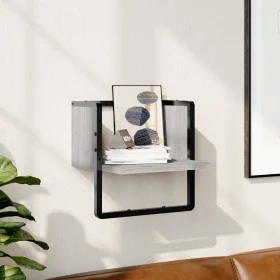 Estante de pared con barra gris Sonoma 30x25x30 cm de , Estantes y estanterías - Ref: Foro24-836281, Precio: 11,95 €, Descuen...