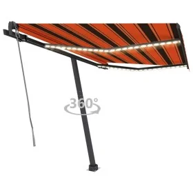Toldo automático LED sensor de viento naranja marrón 350x250 cm de , Toldos - Ref: Foro24-3069735, Precio: 599,22 €, Descuent...