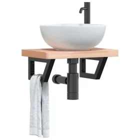 Soportes estante de lavabo 2 unidades trapecio acero negro by , Supports and crossbars - Ref: Foro24-4007283, Price: 31,47 €,...