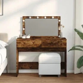 Tocador con luces LED color roble ahumado 100x40x120 cm de , Tocadores para dormitorios - Ref: Foro24-848210, Precio: 129,35 ...