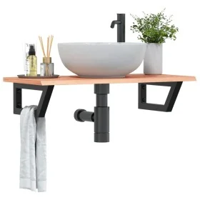 Estante de lavabo de pared de acero y madera maciza de roble by , bathroom vanities - Ref: Foro24-3302567, Price: 87,65 €, Di...