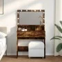 Tocador con luces LED color roble ahumado 80x41x134,5 cm de , Tocadores para dormitorios - Ref: Foro24-848189, Precio: 133,18...