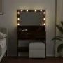Tocador con luces LED color roble ahumado 80x41x134,5 cm de , Tocadores para dormitorios - Ref: Foro24-848189, Precio: 133,18...