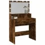 Tocador con luces LED color roble ahumado 80x41x134,5 cm de , Tocadores para dormitorios - Ref: Foro24-848189, Precio: 133,18...