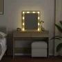 Tocador con LED color roble Sonoma 100x40x130 cm de , Tocadores para dormitorios - Ref: Foro24-848194, Precio: 122,42 €, Desc...