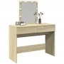 Tocador con LED color roble Sonoma 100x40x130 cm de , Tocadores para dormitorios - Ref: Foro24-848194, Precio: 122,42 €, Desc...