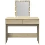 Tocador con LED color roble Sonoma 100x40x130 cm de , Tocadores para dormitorios - Ref: Foro24-848194, Precio: 122,42 €, Desc...
