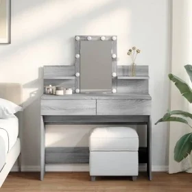 Tocador con luces LED color gris Sonoma 100x40x130 cm von , Schlafzimmerkommoden - Ref: Foro24-848204, Preis: 142,20 €, Rabat...
