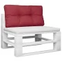 Cojín para sofá de palets de tela rojo tinto 80x40x12 cm de , Cojines para sillas y sofás - Ref: Foro24-360610, Precio: 22,69...