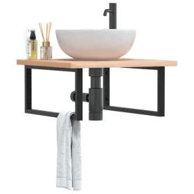 Soportes estante de lavabo 2 uds rectangular acero negro by , Supports and crossbars - Ref: Foro24-4007274, Price: 44,53 €, D...