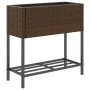 Jardinera con estante ratán sintético marrón de , Maceteros y jardineras - Ref: Foro24-366388, Precio: 62,35 €, Descuento: %