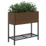 Jardinera con estante ratán sintético marrón de , Maceteros y jardineras - Ref: Foro24-366388, Precio: 62,35 €, Descuento: %