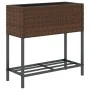 Jardinera con estante ratán sintético marrón de , Maceteros y jardineras - Ref: Foro24-366388, Precio: 62,35 €, Descuento: %