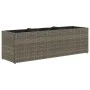 Jardinera con 3 maceteros ratán sintético gris 105x30x32 cm de , Maceteros y jardineras - Ref: Foro24-366418, Precio: 65,35 €...