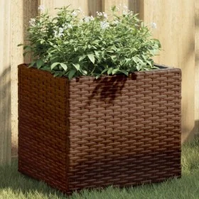 Jardinera de ratán sintético marrón 36x30x32 cm de , Maceteros y jardineras - Ref: Foro24-366426, Precio: 36,36 €, Descuento: %