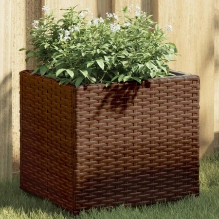 Jardinera de ratán sintético marrón 36x30x32 cm de , Maceteros y jardineras - Ref: Foro24-366426, Precio: 36,36 €, Descuento: %