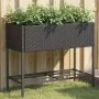 Jardineras con estante 2 uds ratán sintético negro 90x40x75 cm by , Pots and planters - Ref: Foro24-3210507, Price: 151,55 €,...
