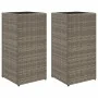 Jardineras 2 unidades ratán sintético gris 30x30x60 cm de , Maceteros y jardineras - Ref: Foro24-3210518, Precio: 95,41 €, De...