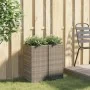 Jardineras 2 unidades ratán sintético gris 30x30x60 cm de , Maceteros y jardineras - Ref: Foro24-3210518, Precio: 95,41 €, De...